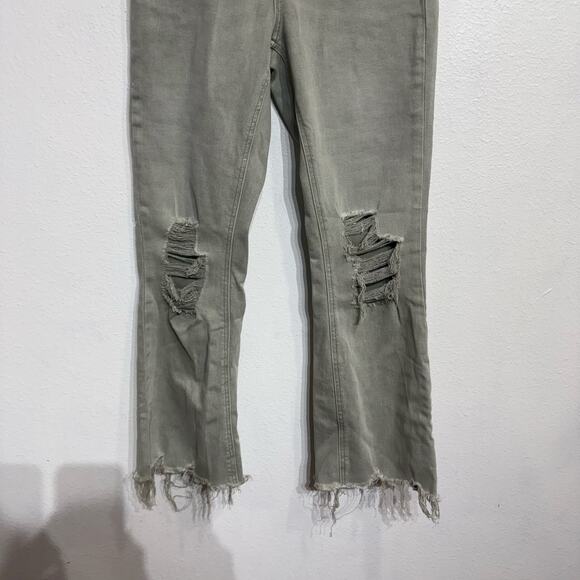 Vervet Gray Leslie 90’s Vintage Flare Wide Leg Crop Jeans Sz 26 - Picture 4 of 12